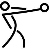 Stick man throwing a ball