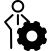 Person outline with cogwheel symbol
