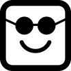 Emoticons square face with sunglasses
