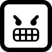 Very angry emoticon square face