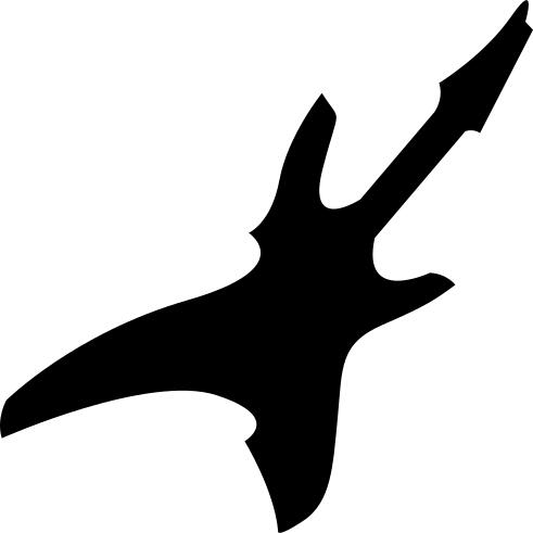 Electric guitar black silhouette