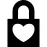 Locked padlock with a heart