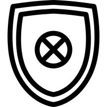 Shield with Cancel Symbol