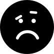 Sad rounded square emoticon