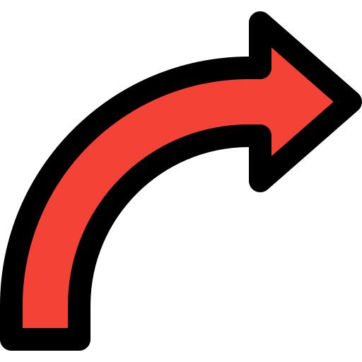Curved arrow