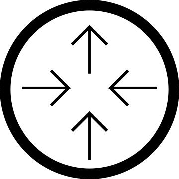 Arrows inside a circle