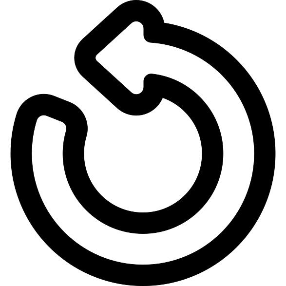 Counterclockwise circular arrow outline