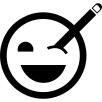 Smiley with a pencil in one eye
