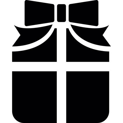 Wrapped gift box with ribbon