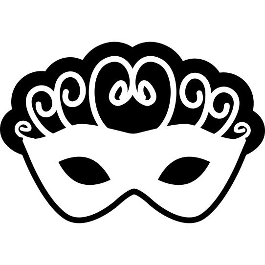 Carnival mask with spirals in black and white