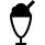 Ice cream glass with straw