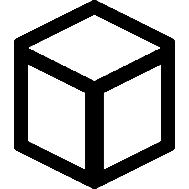 Cube outlined geometrical shape