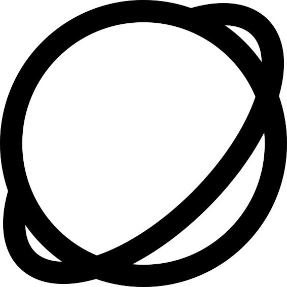 Saturn space outlined planet
