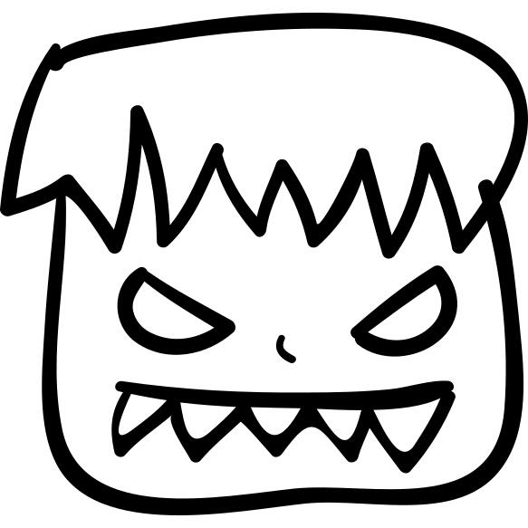 Halloween ugly monster face