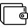 Wallet outline in a circle