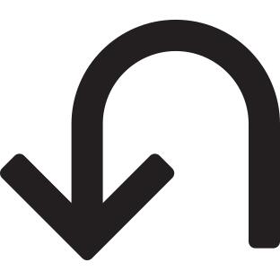 Curved Down Left Arrow