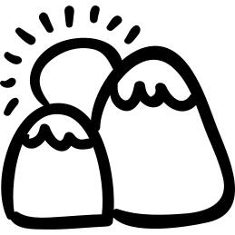 Sunny landscape handmade symbol