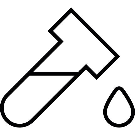 Filled test tube with a drop