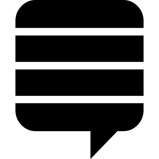 条纹圆角方形讲话泡泡形状的标志