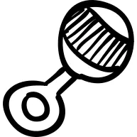 Spherical rattle musical toy