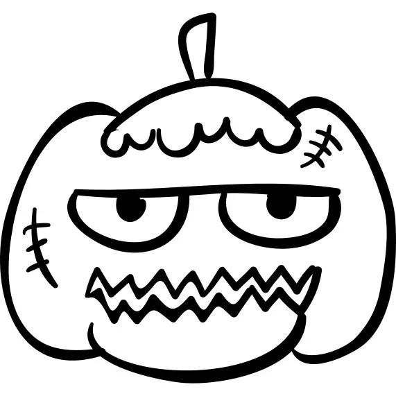 Halloween ugly pumpkin monster head
