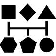 Black geometric shapes graphic