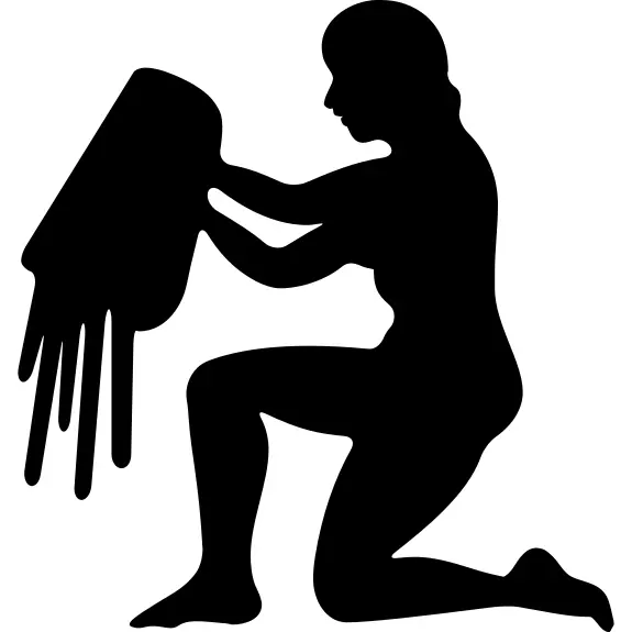 Aquarius water carrier sign silhouette