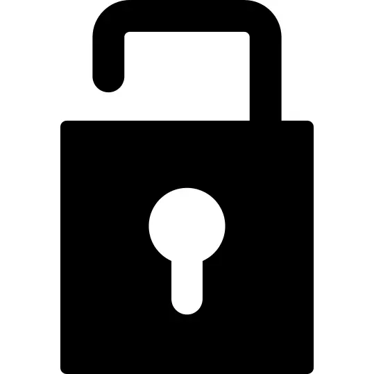 Unlock square padlock interface security symbol