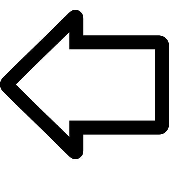 Directional left arrow outline