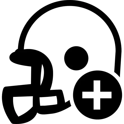 Rugby helmet button add with plus sign