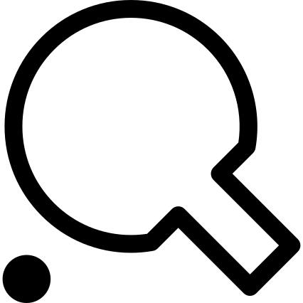 Table tennis racket and ball