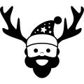 Santa Claus head with reindeer horns couple