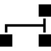 Block scheme of three black squares