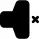 Mute interface audio symbol of a speaker with a cross