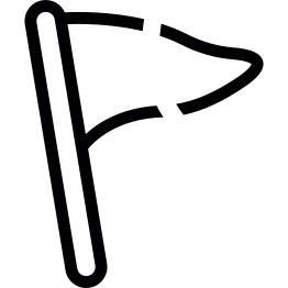 Cutted pole flag