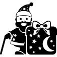 Christmas Santa with a big giftbox