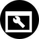 Browser settings symbol inside a circle