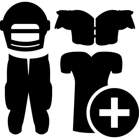 Rugby gear with plus sign