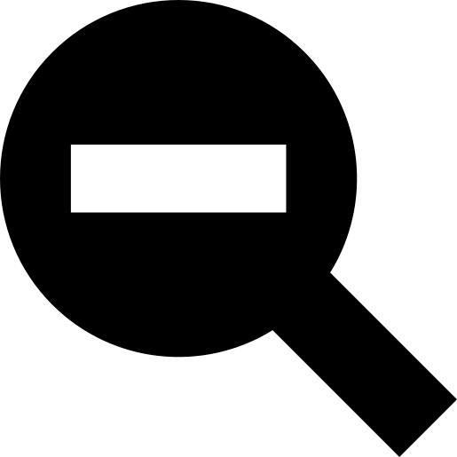 Zoom out interface symbol of a magnifier tool with minus sign