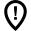 Place pointer with warning sign of exclamation