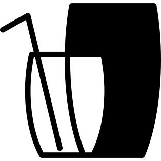 Pitcher with glass and straw