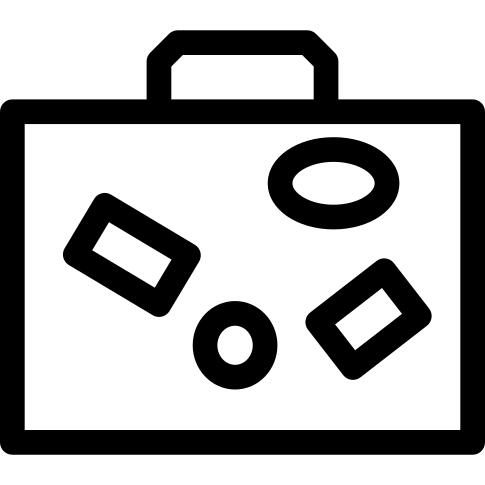Suitcase with stickers