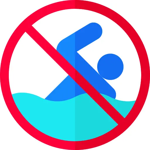 No swimming