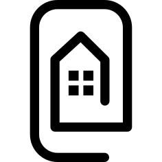 Rectangular outline with house