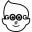Glasses with google shape on a boy