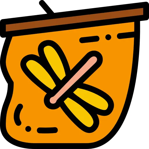 Dried insect in amber