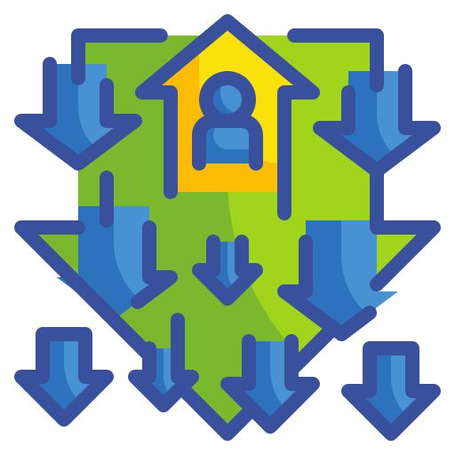 Down arrows