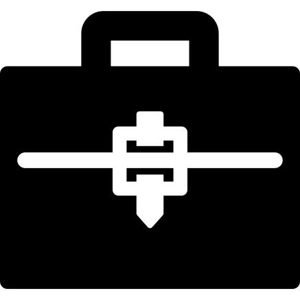 Briefcase with white buckle