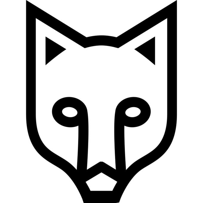 Fox face outlined frontal view