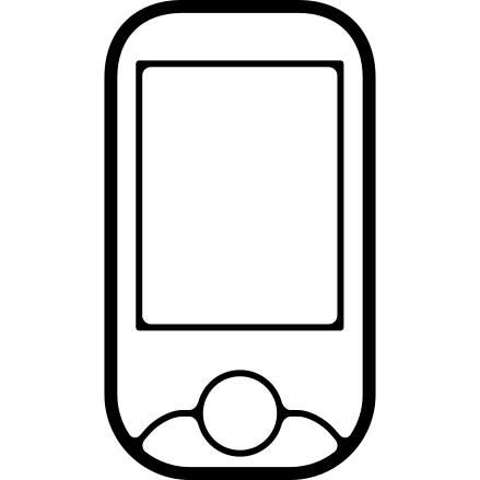 手机正面有屏幕和一个圆形按钮